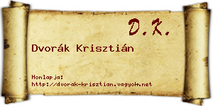 Dvorák Krisztián névjegykártya
